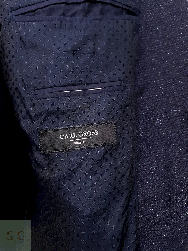 Blazer Carl Gross Azul Mezcla Lana Virgen y Seda - Talla XL 7