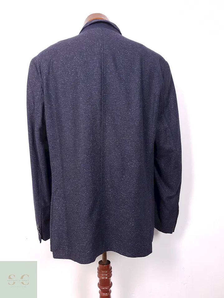 Blazer Carl Gross Azul Mezcla Lana Virgen y Seda - Talla XL 10