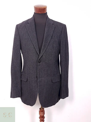 Blazer Exceed Plomo Espiga Lana Virgen y Cashmere - Talla ML