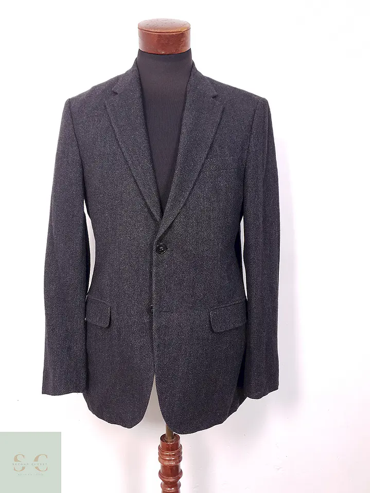 Blazer Exceed Plomo Espiga Lana Virgen y Cashmere - Talla ML 1