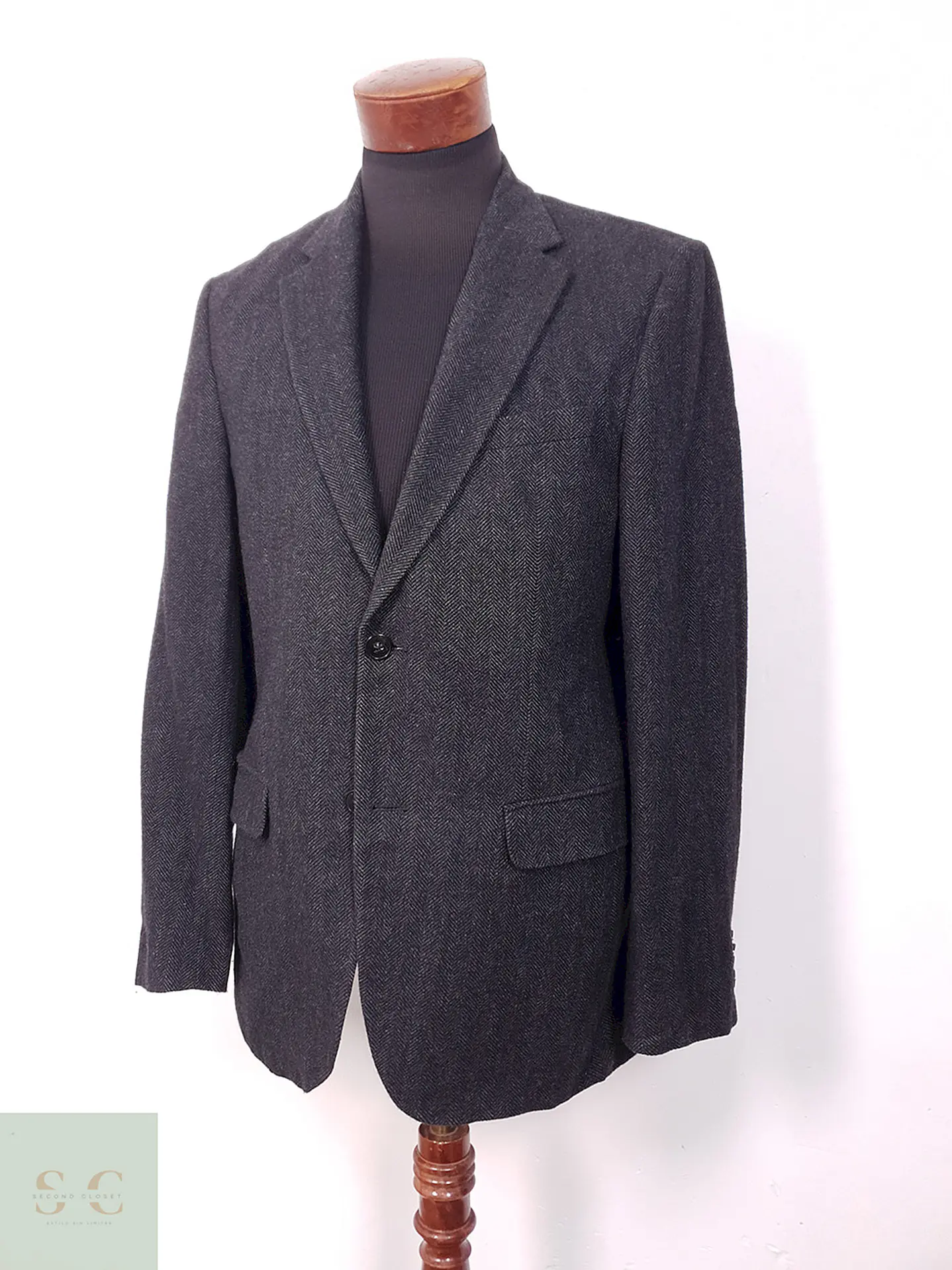 Blazer Exceed Plomo Espiga Lana Virgen y Cashmere - Talla ML 2