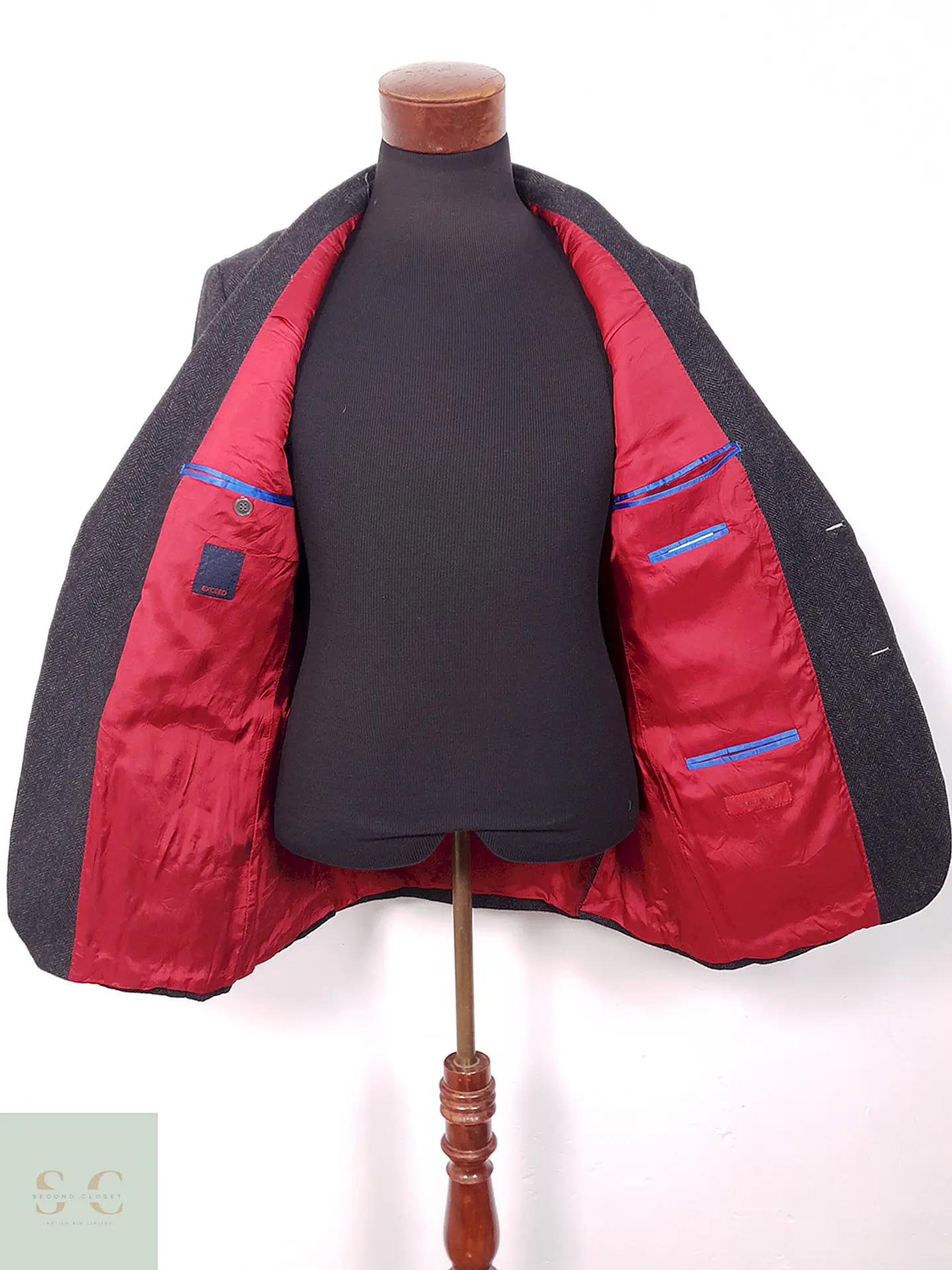 Blazer Exceed Plomo Espiga Lana Virgen y Cashmere - Talla ML 11