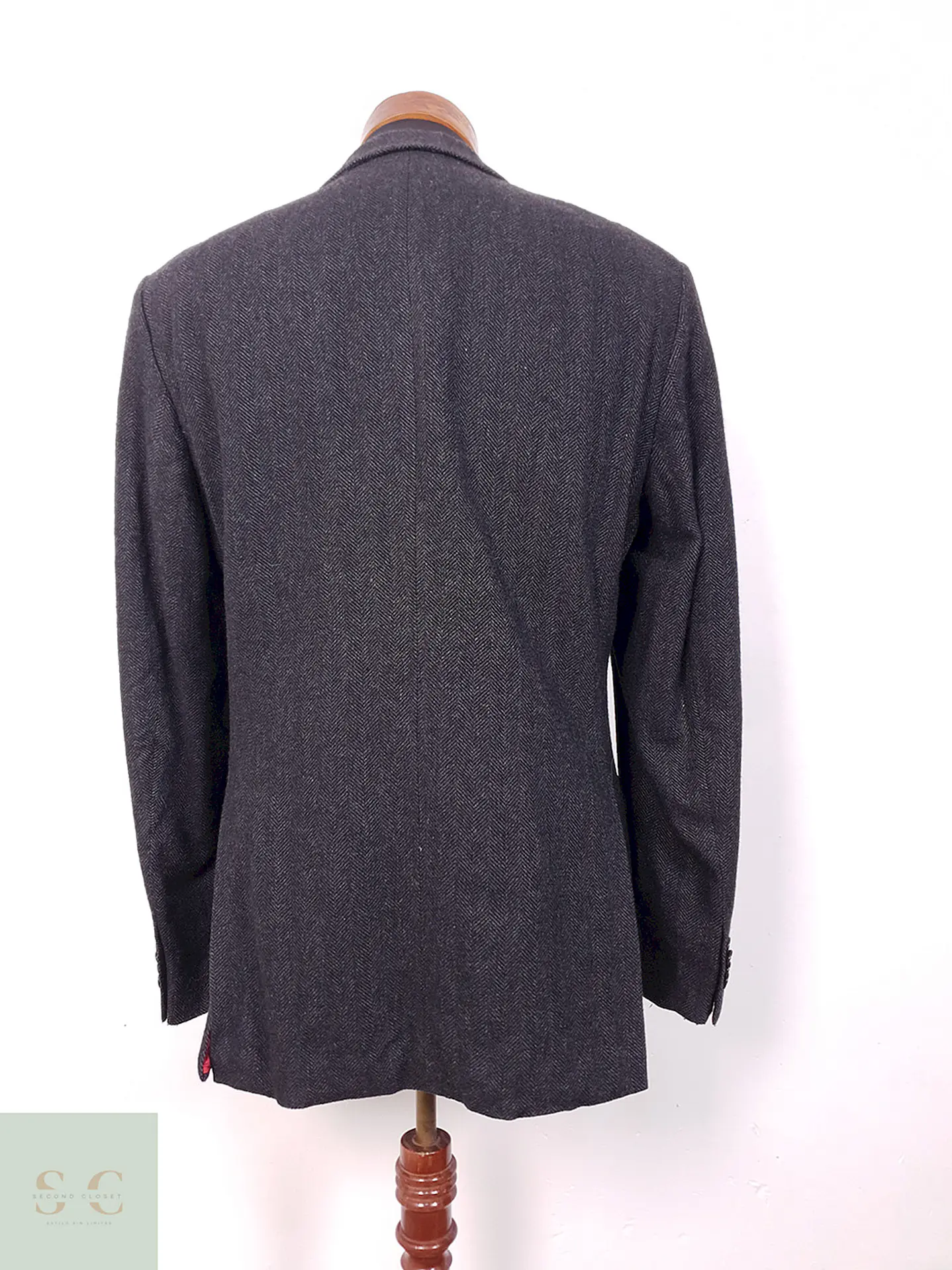 Blazer Exceed Plomo Espiga Lana Virgen y Cashmere - Talla ML 12