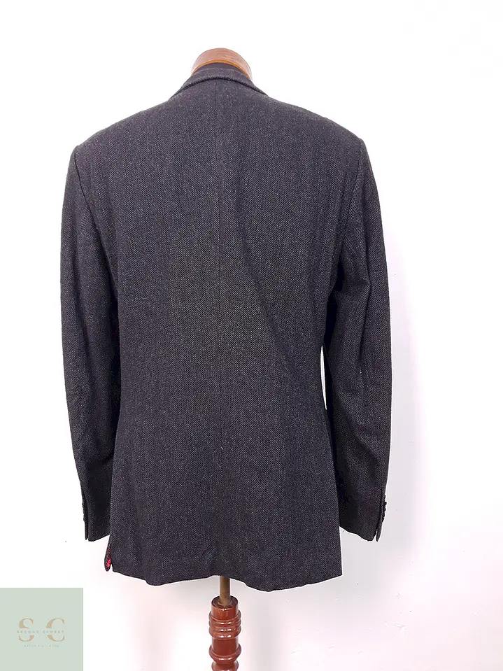 Blazer Exceed Plomo Espiga Lana Virgen y Cashmere - Talla ML 12