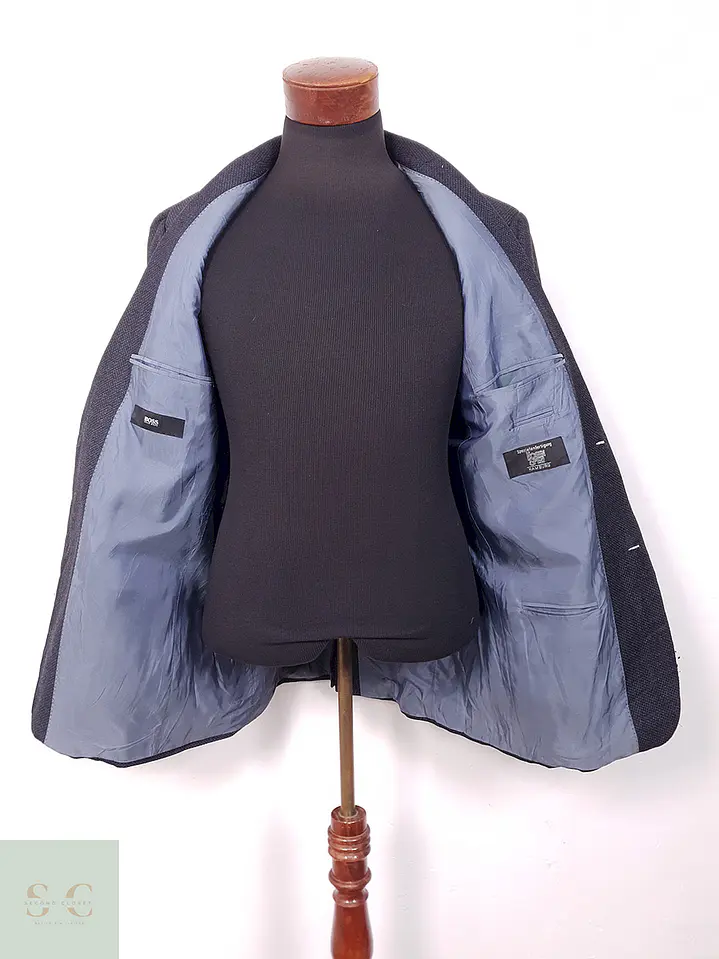 Blazer Hugo Boss Hosen Spezi Azul Oscuro Texturizado - Talla ML 12
