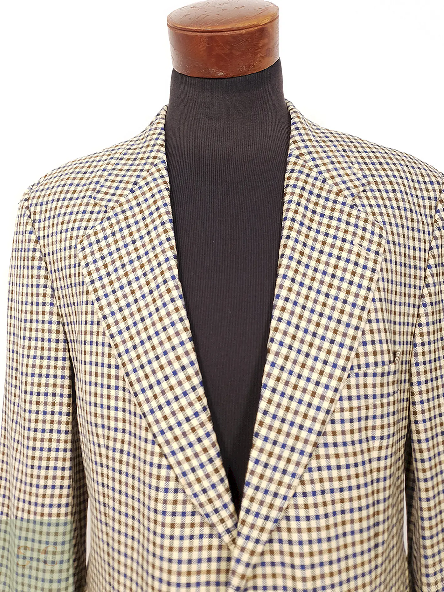 Blazer Lenox Café Beige Azul 100% Lana Virgen - Talla LXL 4