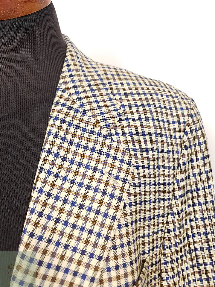 Blazer Lenox Café Beige Azul 100% Lana Virgen - Talla LXL 5