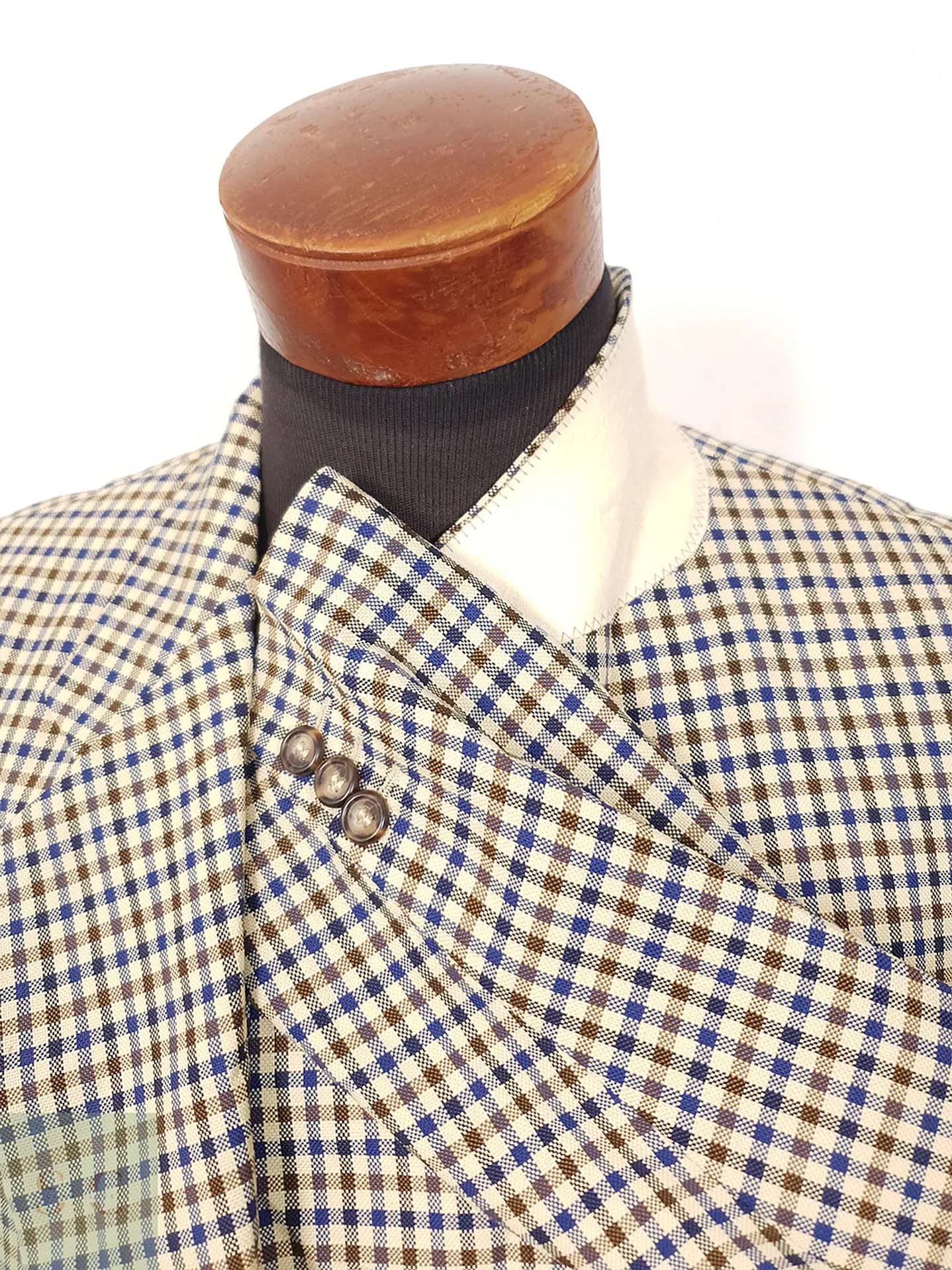 Blazer Lenox Café Beige Azul 100% Lana Virgen - Talla LXL 6