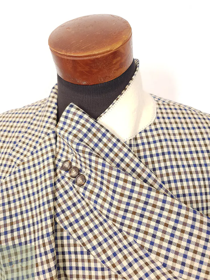 Blazer Lenox Café Beige Azul 100% Lana Virgen - Talla LXL 6