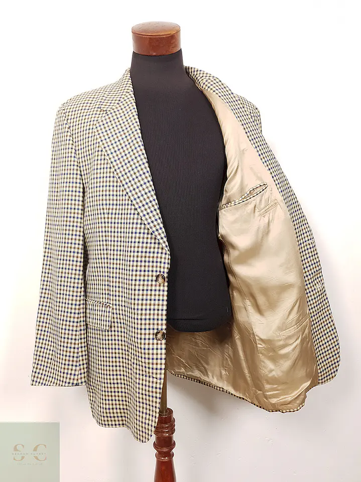 Blazer Lenox Café Beige Azul 100% Lana Virgen - Talla LXL 8
