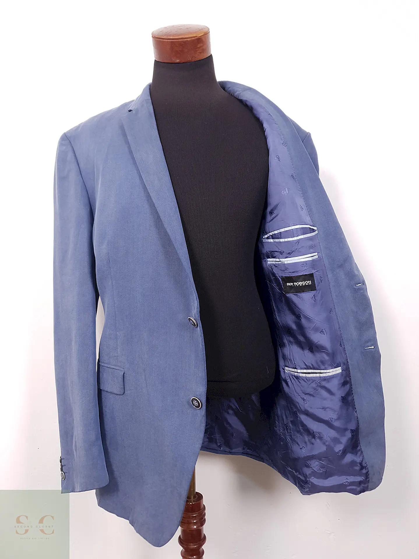Blazer Roy Robson Azul Celeste Cotele - Talla XXL 7