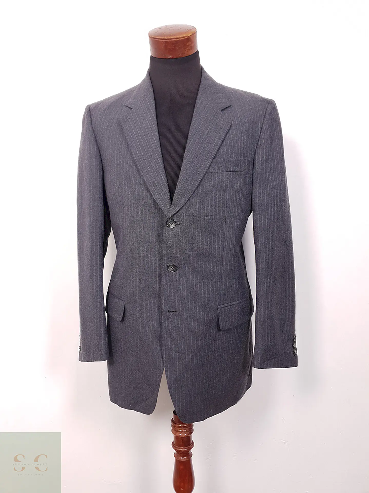 Blazer Saint John Comfort Trevira Plomo Rayas - Talla L 1