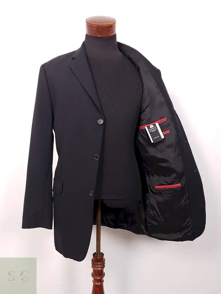 Blazer Stones Negro Lana Virgen Poliéster Elastano - Talla L 9
