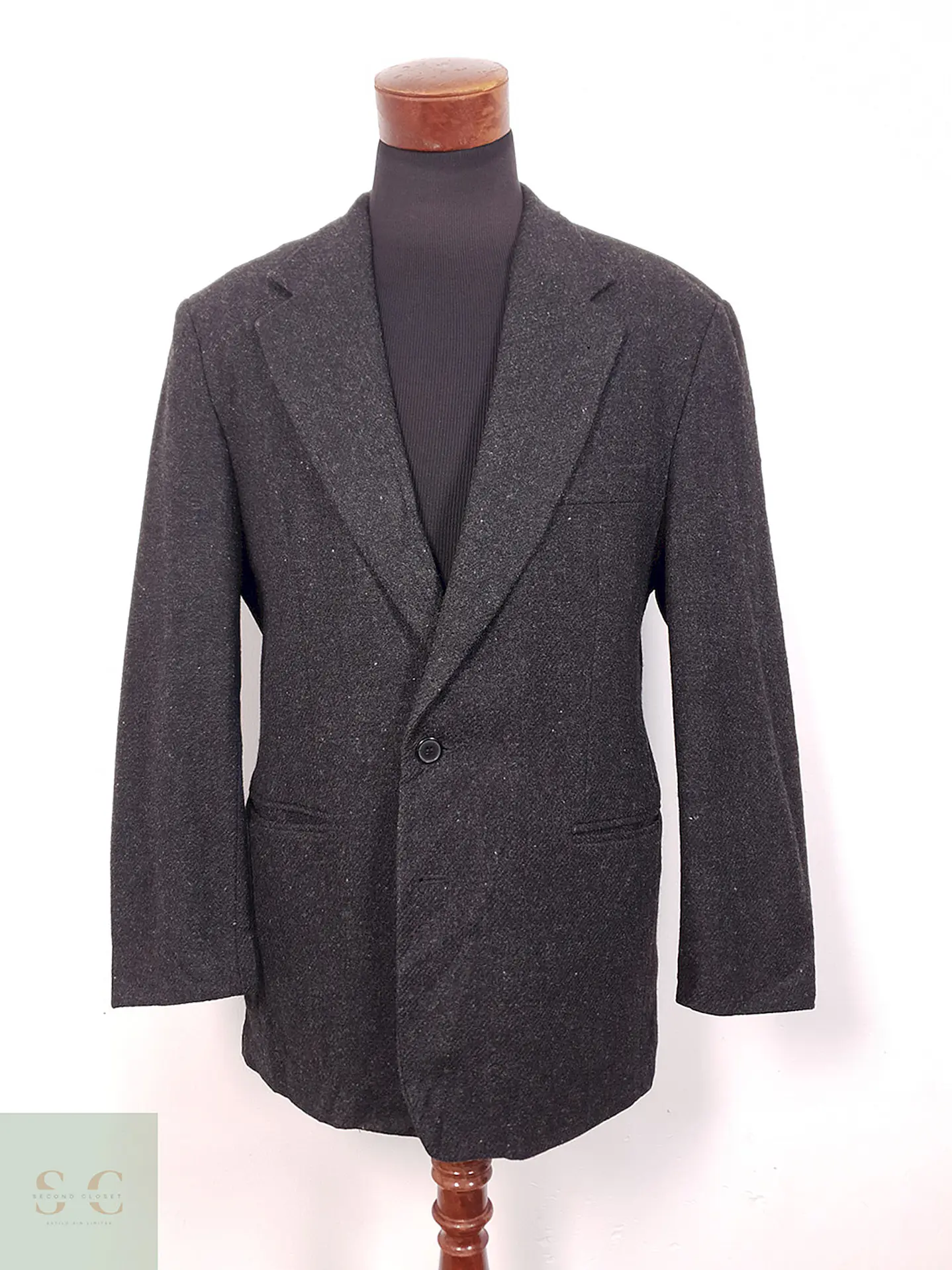 Blazer Vintage Plomo 100% Lana Virgen - Talla XL-XXL 1
