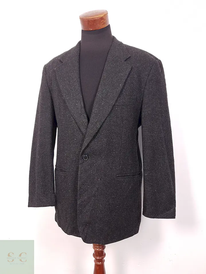 Blazer Vintage Plomo 100% Lana Virgen - Talla XL-XXL 2
