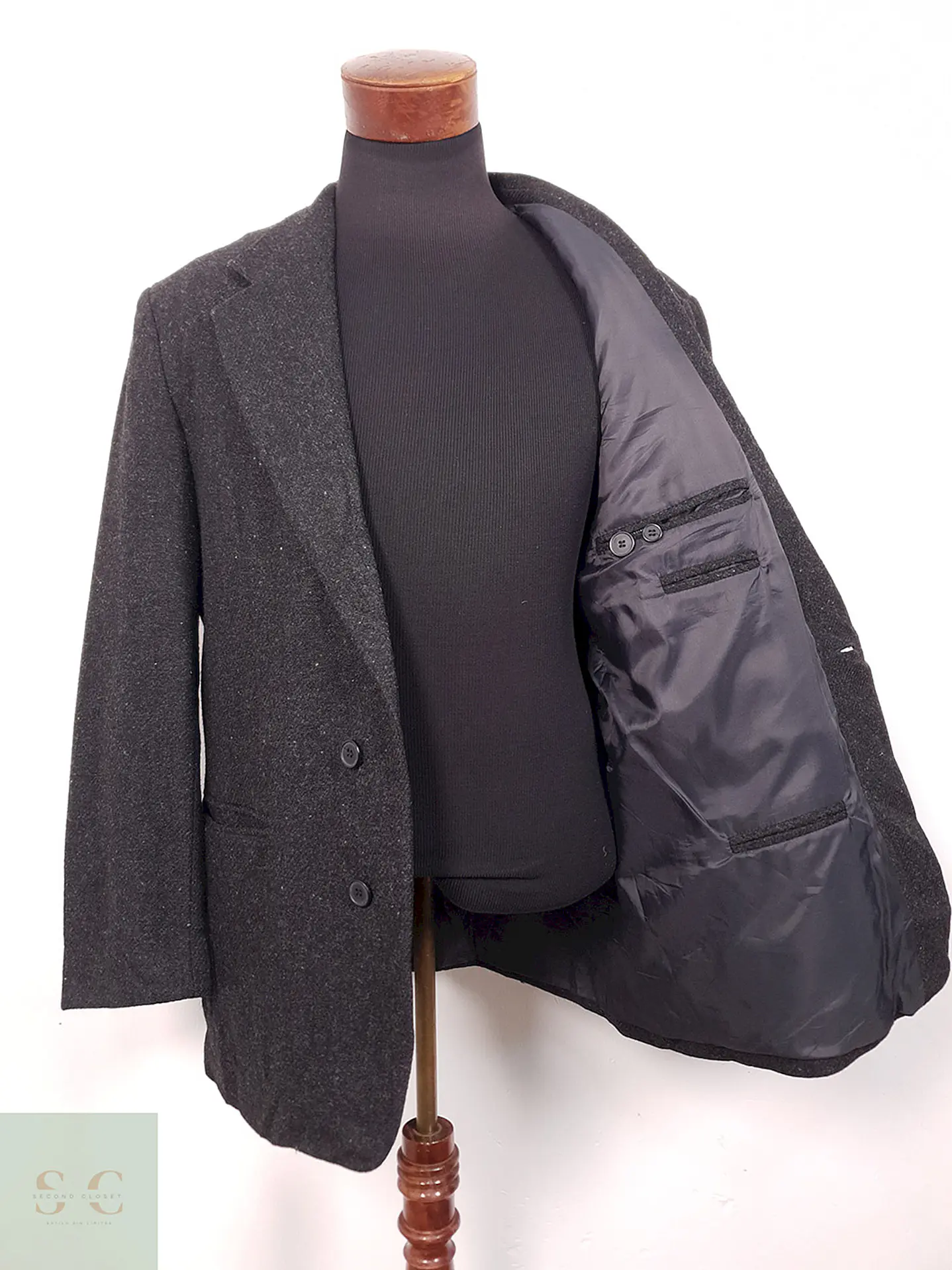Blazer Vintage Plomo 100% Lana Virgen - Talla XL-XXL 8