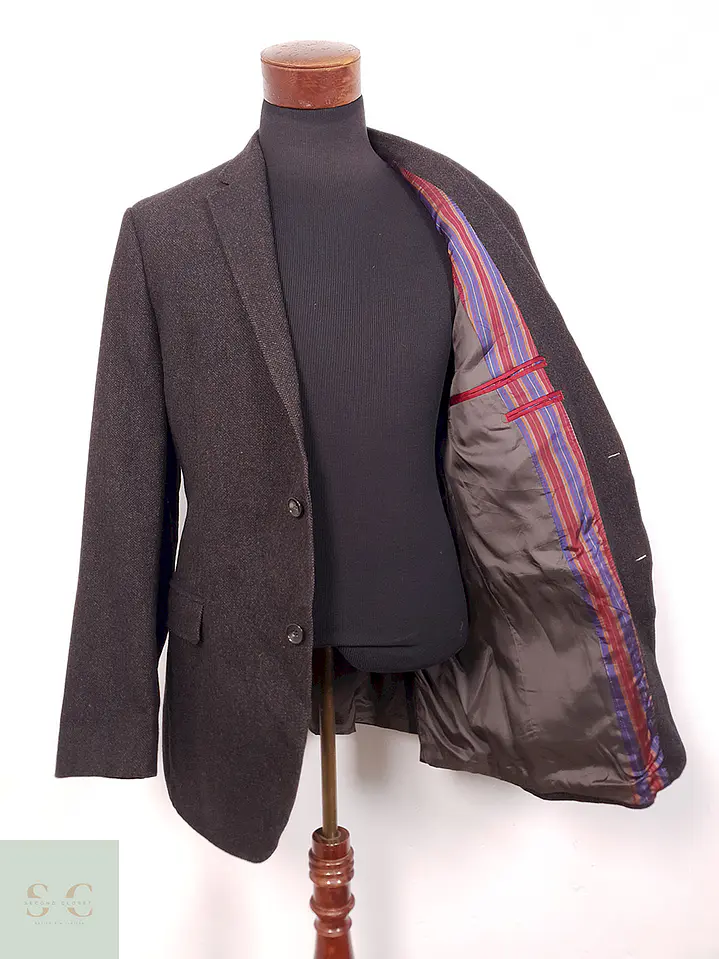 Blazer Benvenuto Black Label Café Mezcla Lana Virgen - Talla ML 9