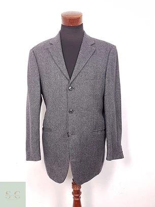 Blazer Vintage Plomo 100% Lana Virgen - Talla L