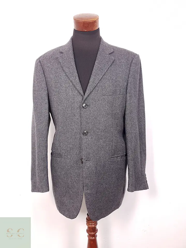 Blazer Vintage Plomo 100% Lana Virgen - Talla L 1