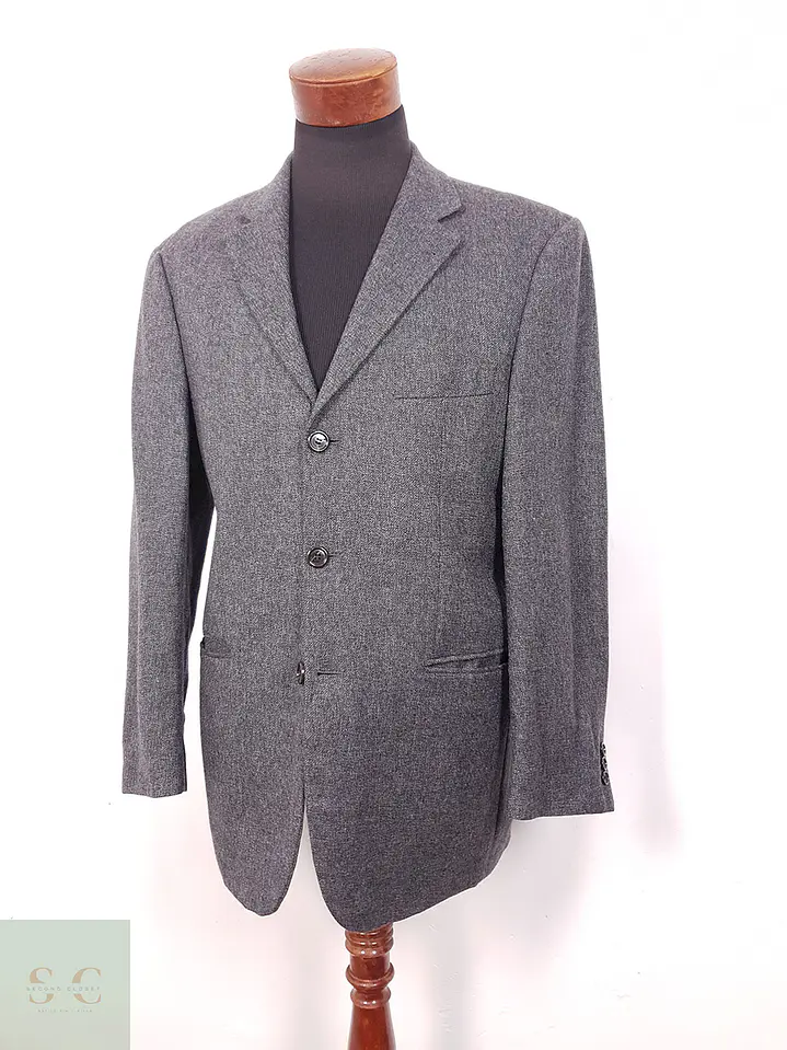 Blazer Vintage Plomo 100% Lana Virgen - Talla L 2