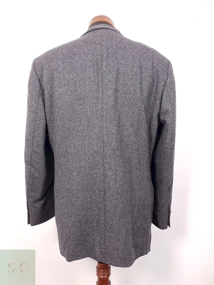 Blazer Vintage Plomo 100% Lana Virgen - Talla L 8