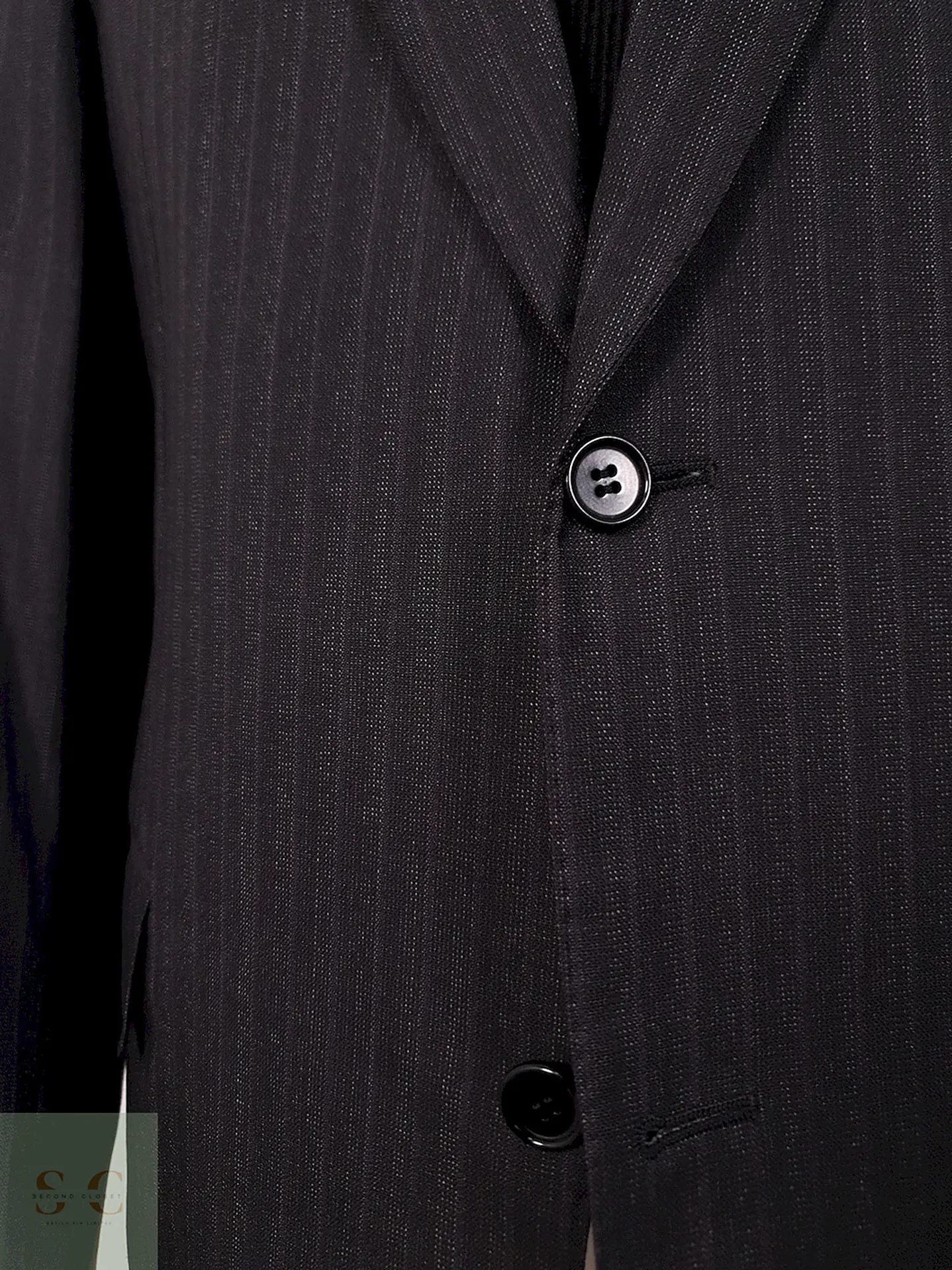 Blazer Canali Negro Raya Diplomática Lana Sastrería Italiana Talla L 3