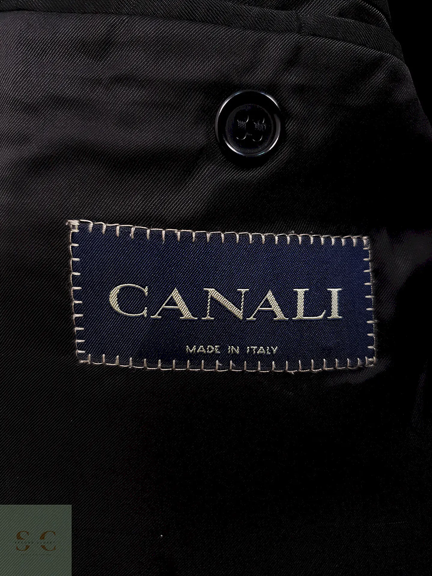 Blazer Canali Negro Raya Diplomática Lana Sastrería Italiana Talla L 11