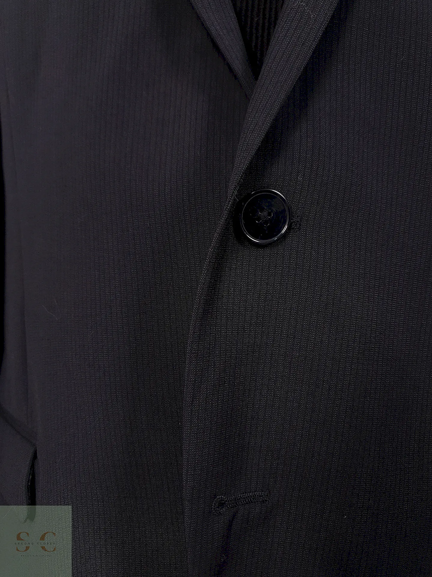 Blazer Sprit Negro Rayas Sutiles Mezcla Lana Virgen - Talla M 3