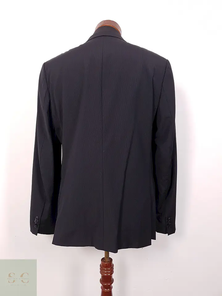 Blazer Sprit Negro Rayas Sutiles Mezcla Lana Virgen - Talla M 9