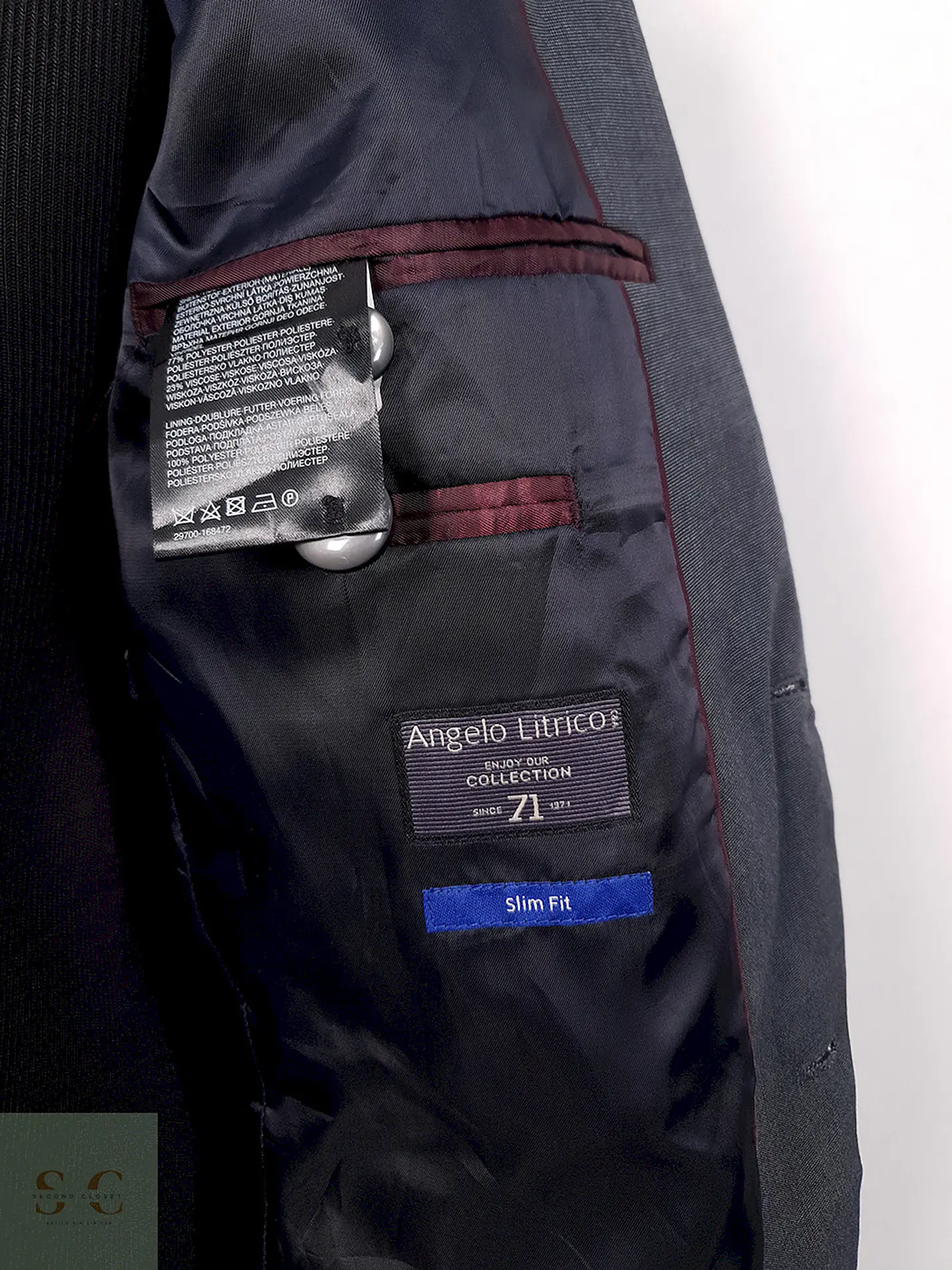 Blazer Angelo Litrico Slim Fit Plomo Azulado - Talla SM 8