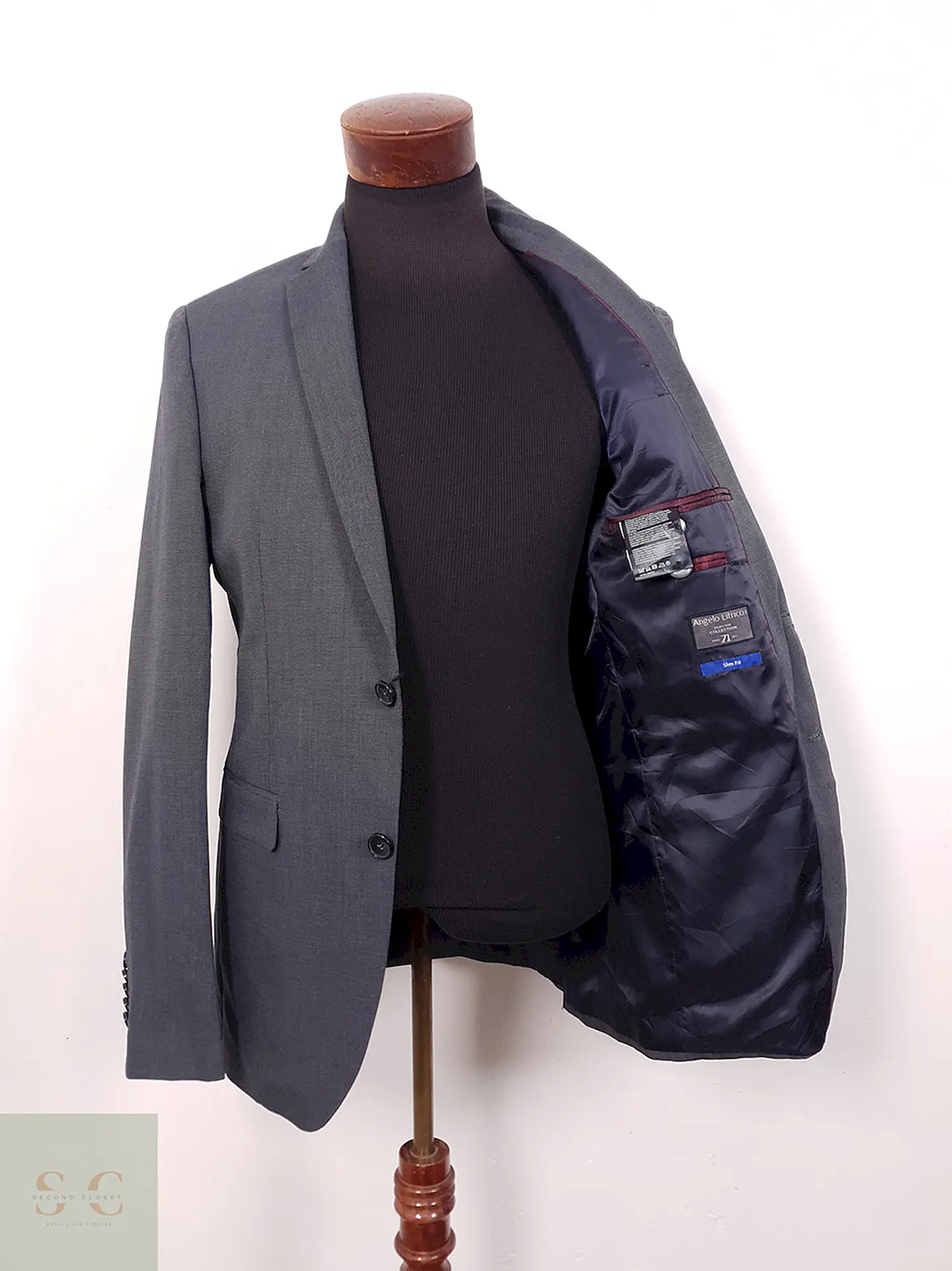 Blazer Angelo Litrico Slim Fit Plomo Azulado - Talla SM 1