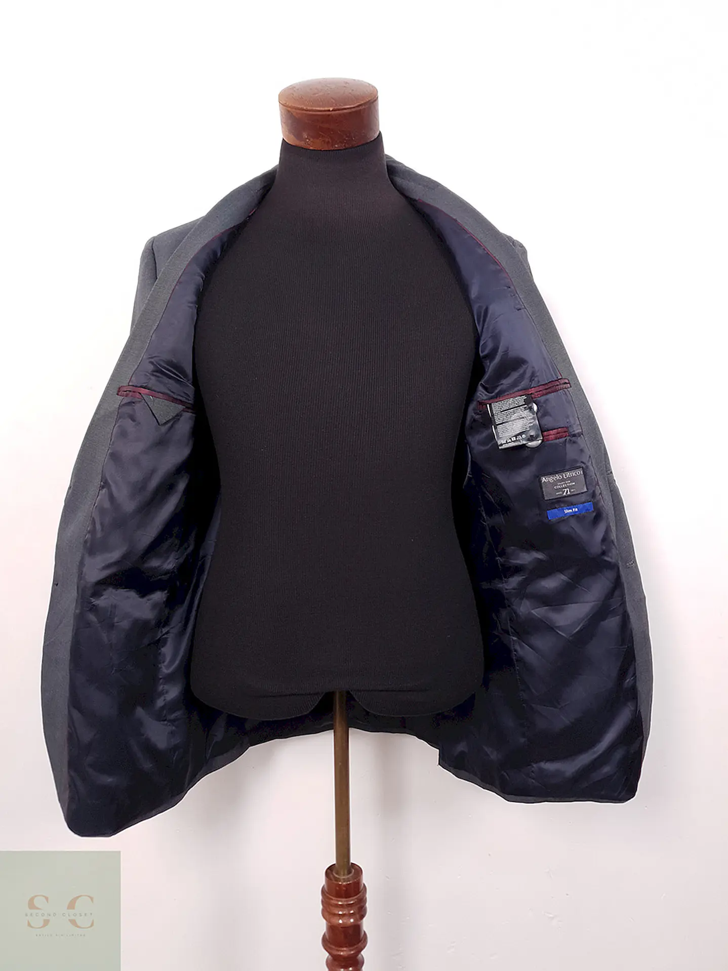 Blazer Angelo Litrico Slim Fit Plomo Azulado - Talla SM 9