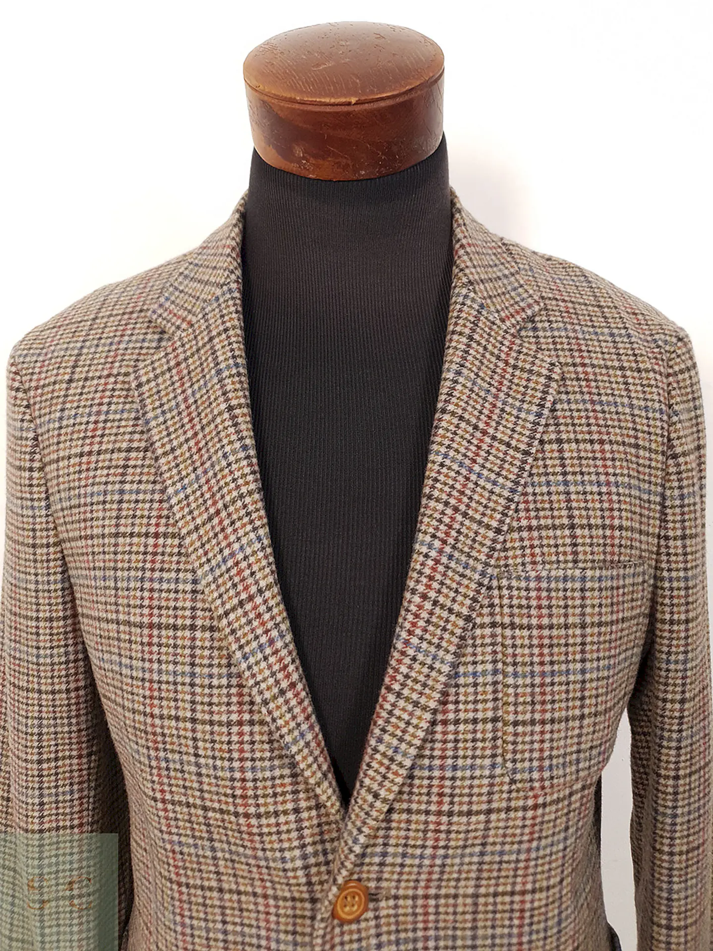 Blazer Bertoni Café Burdeos Azul 70% Lana con Coderas - Talla M 5