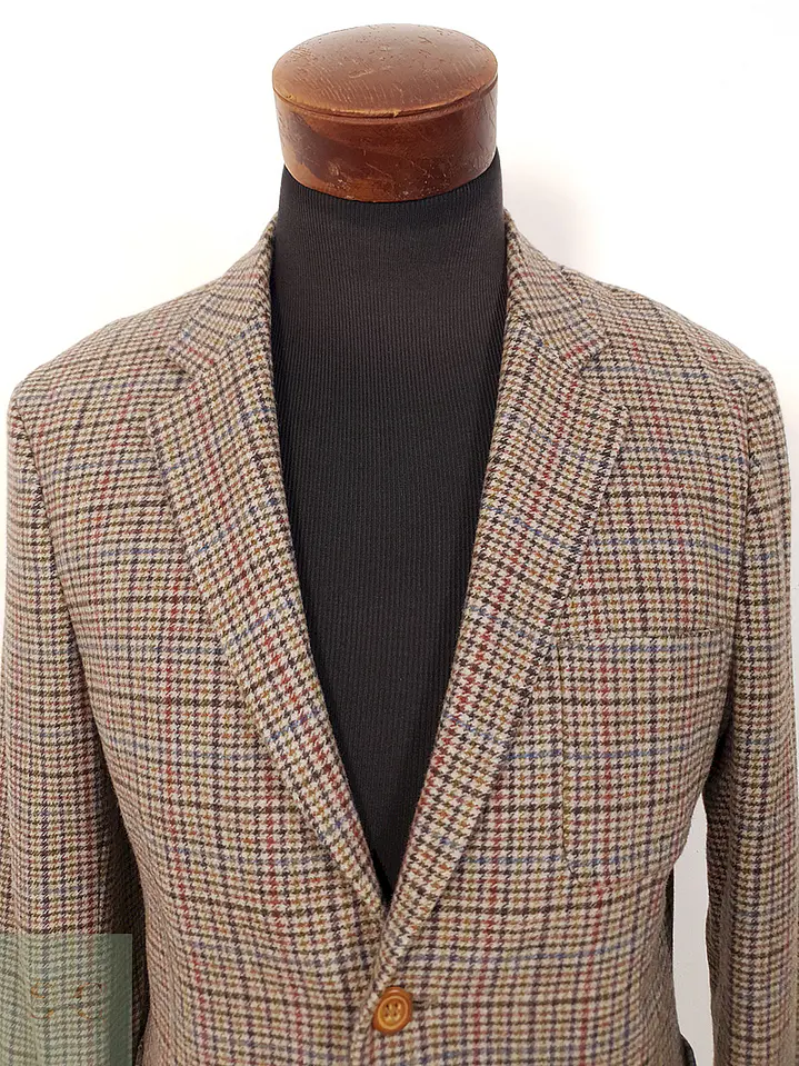 Blazer Bertoni Café Burdeos Azul 70% Lana con Coderas - Talla M 5