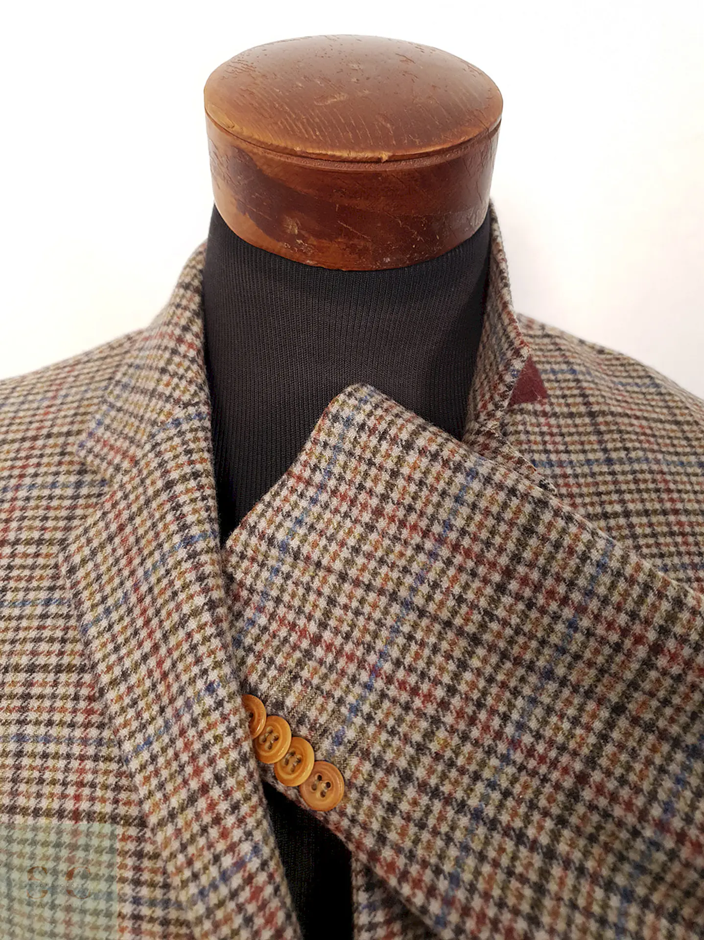 Blazer Bertoni Café Burdeos Azul 70% Lana con Coderas - Talla M 8