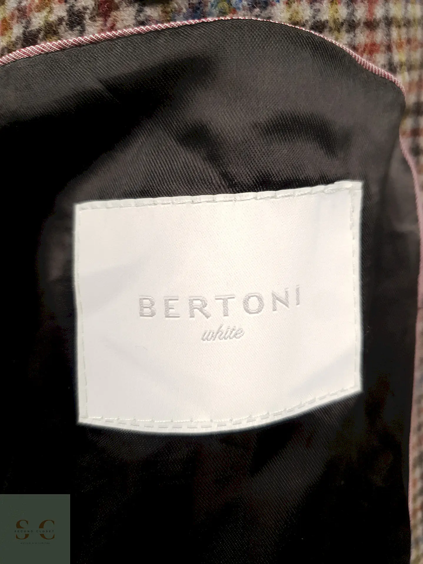 Blazer Bertoni Café Burdeos Azul 70% Lana con Coderas - Talla M 9