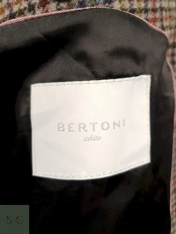 Blazer Bertoni Café Burdeos Azul 70% Lana con Coderas - Talla M 9