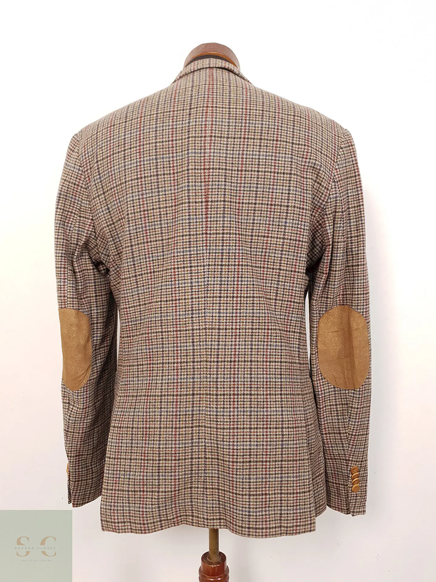 Blazer Bertoni Café Burdeos Azul 70% Lana con Coderas - Talla M 12