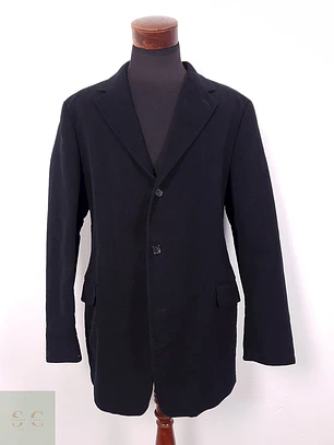 Blazer Regent Negro Algodón Grueso Gamuzado - Talla LXL
