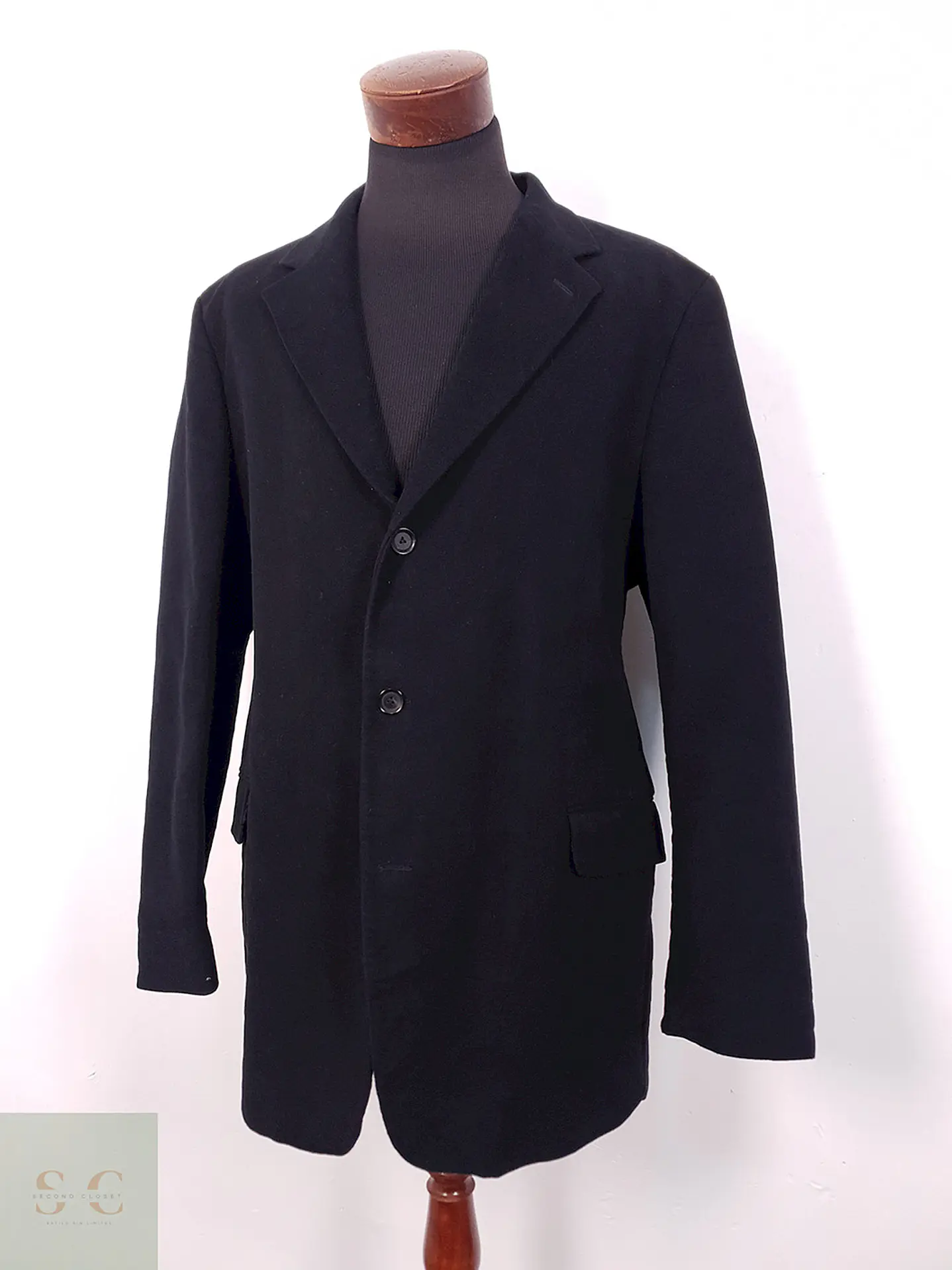 Blazer Regent Negro Algodón Grueso Gamuzado - Talla LXL 2
