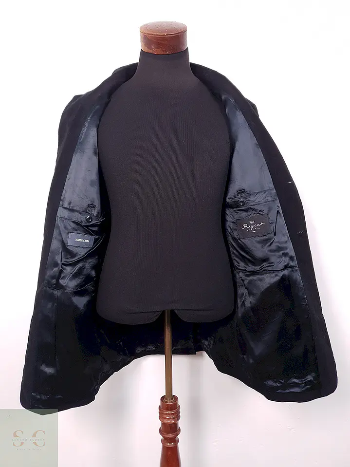 Blazer Regent Negro Algodón Grueso Gamuzado - Talla LXL 9