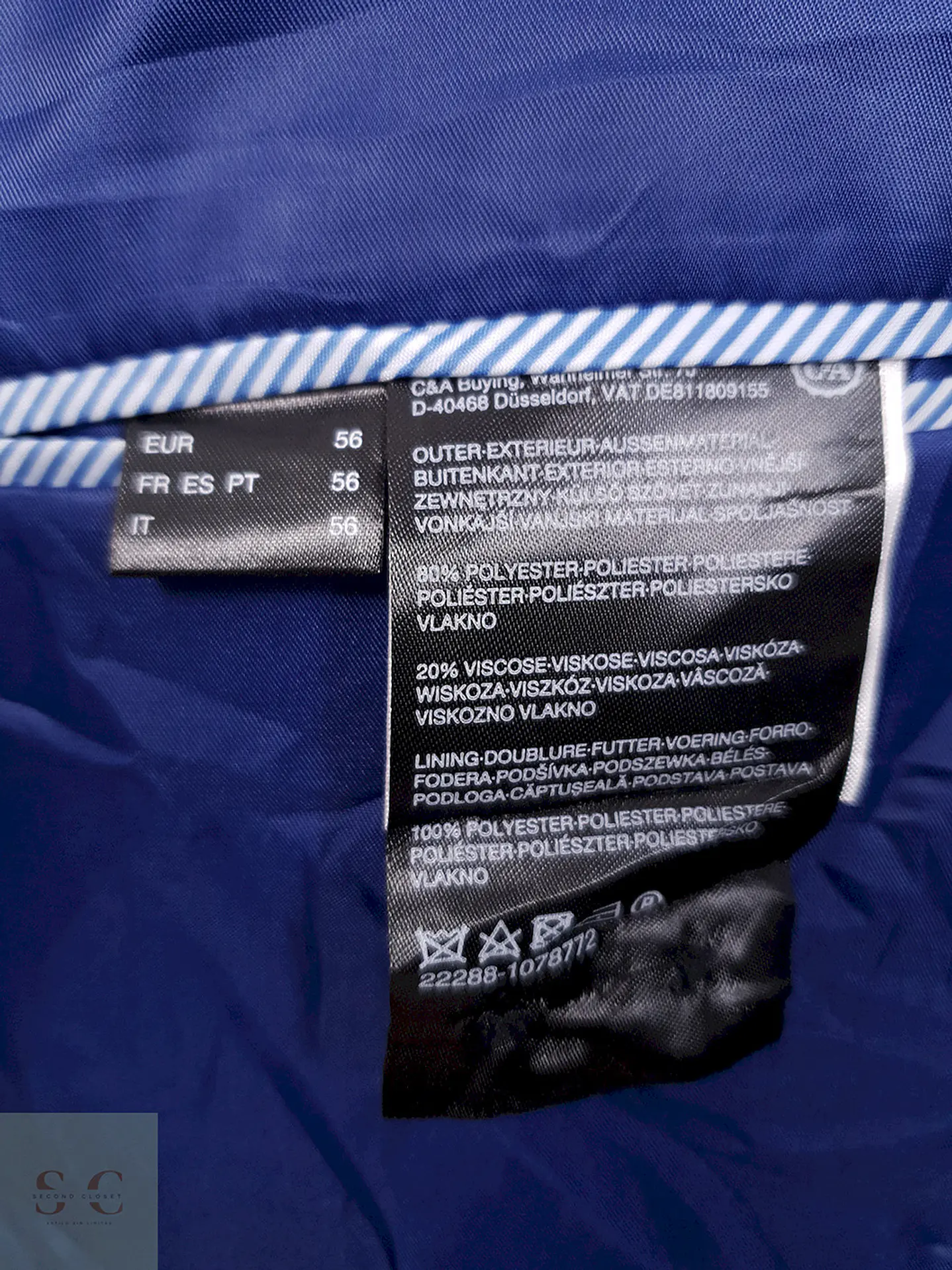 Blazer Canda Azul Regular Fit Mezcla Sintético - Talla LXL 7