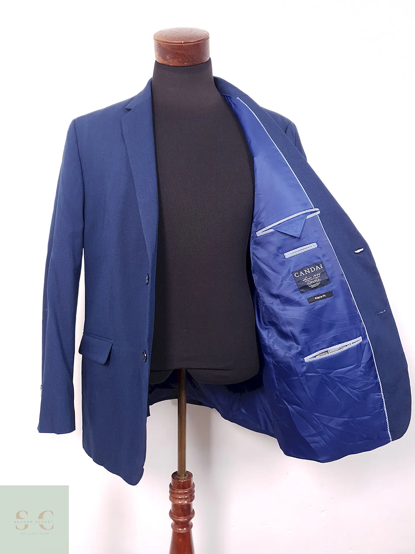Blazer Canda Azul Regular Fit Mezcla Sintético - Talla LXL 9