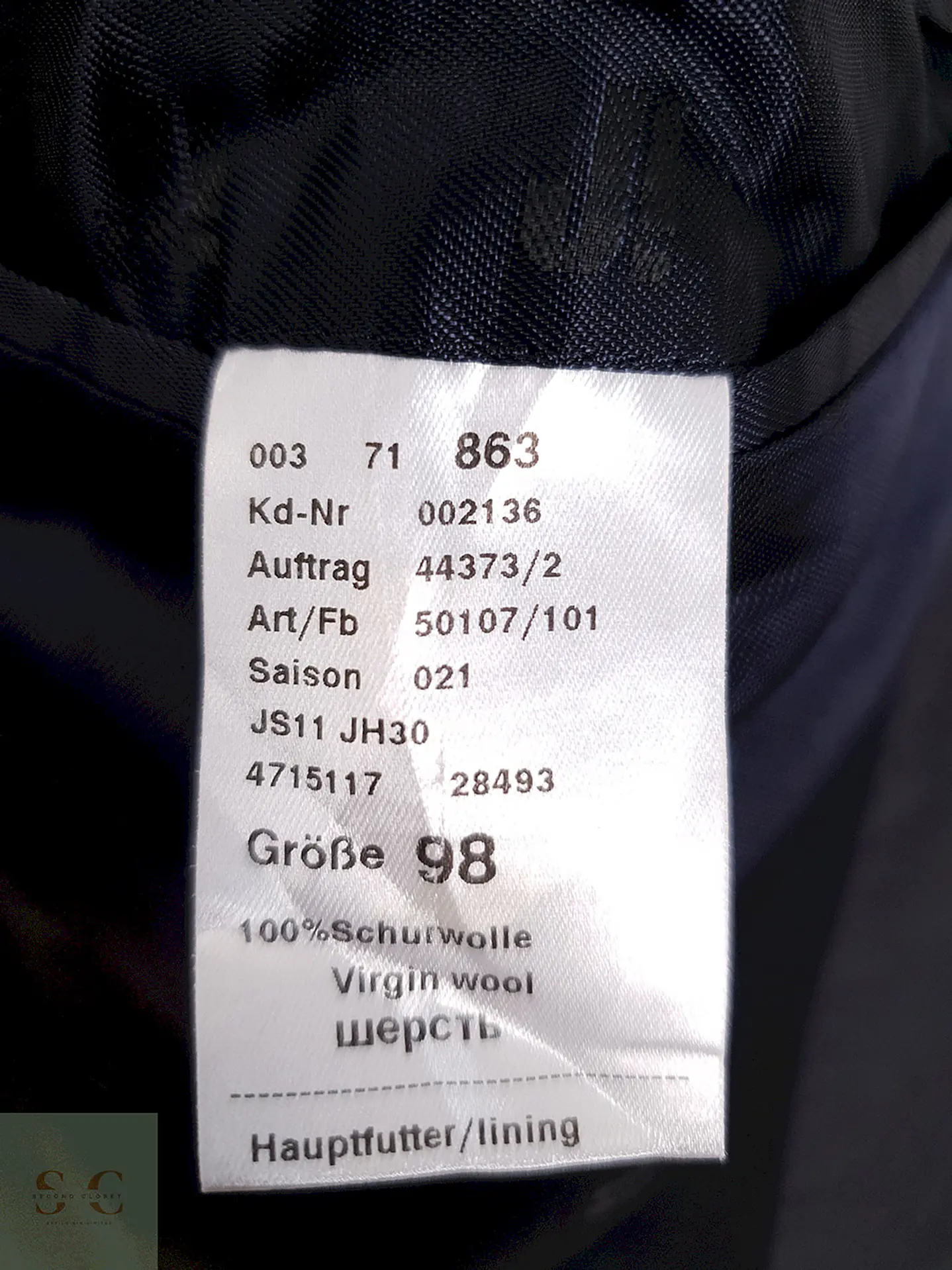 Blazer Joop Plomo Oscuro 100% Lana Virgen - Talla ML 8