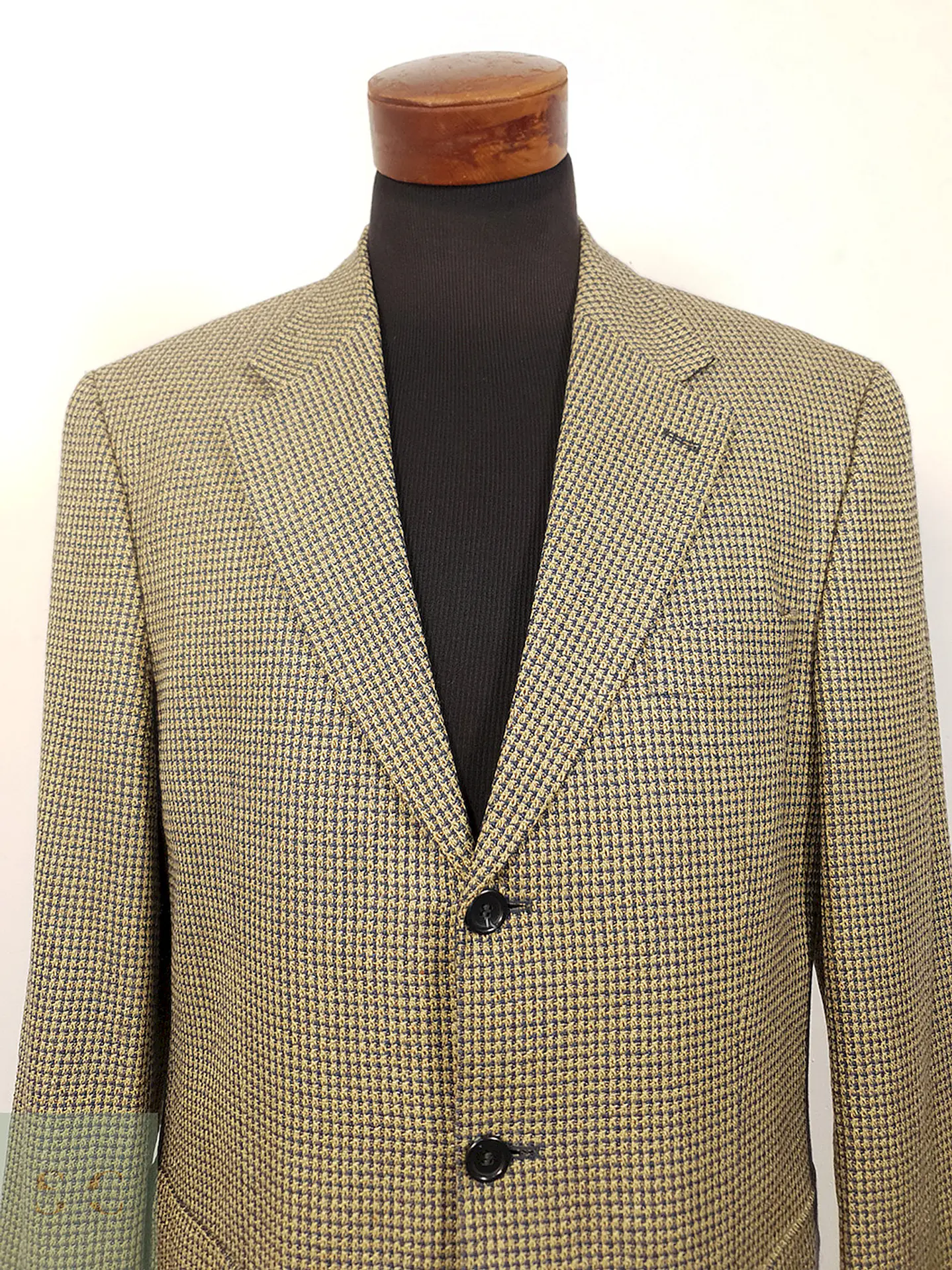 Blazer Werther chaqueta lana virgen y seda Dorado azul – Talla XL 4