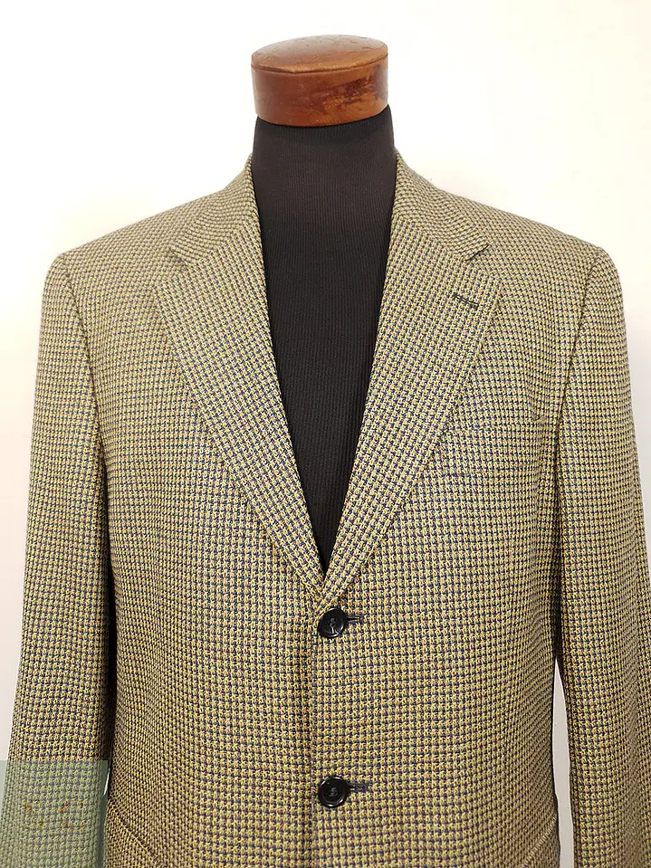 Blazer Werther chaqueta lana virgen y seda Dorado azul – Talla XL 4
