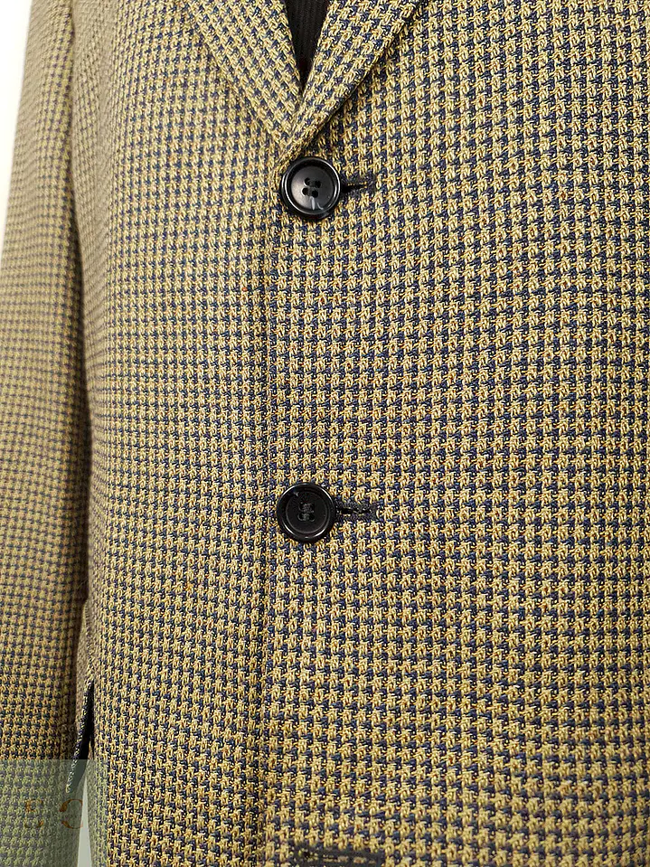 Blazer Werther chaqueta lana virgen y seda Dorado azul – Talla XL 5