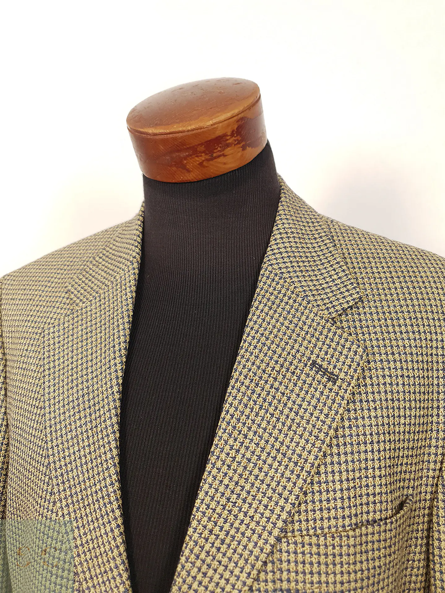 Blazer Werther chaqueta lana virgen y seda Dorado azul – Talla XL 7