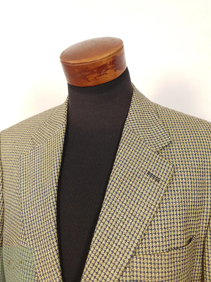 Blazer Werther chaqueta lana virgen y seda Dorado azul – Talla XL 7