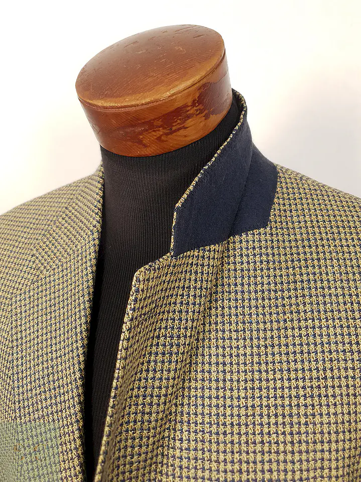 Blazer Werther chaqueta lana virgen y seda Dorado azul – Talla XL 8